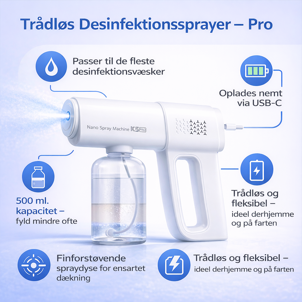 Trådløs Desinfektionssprayer – Pro